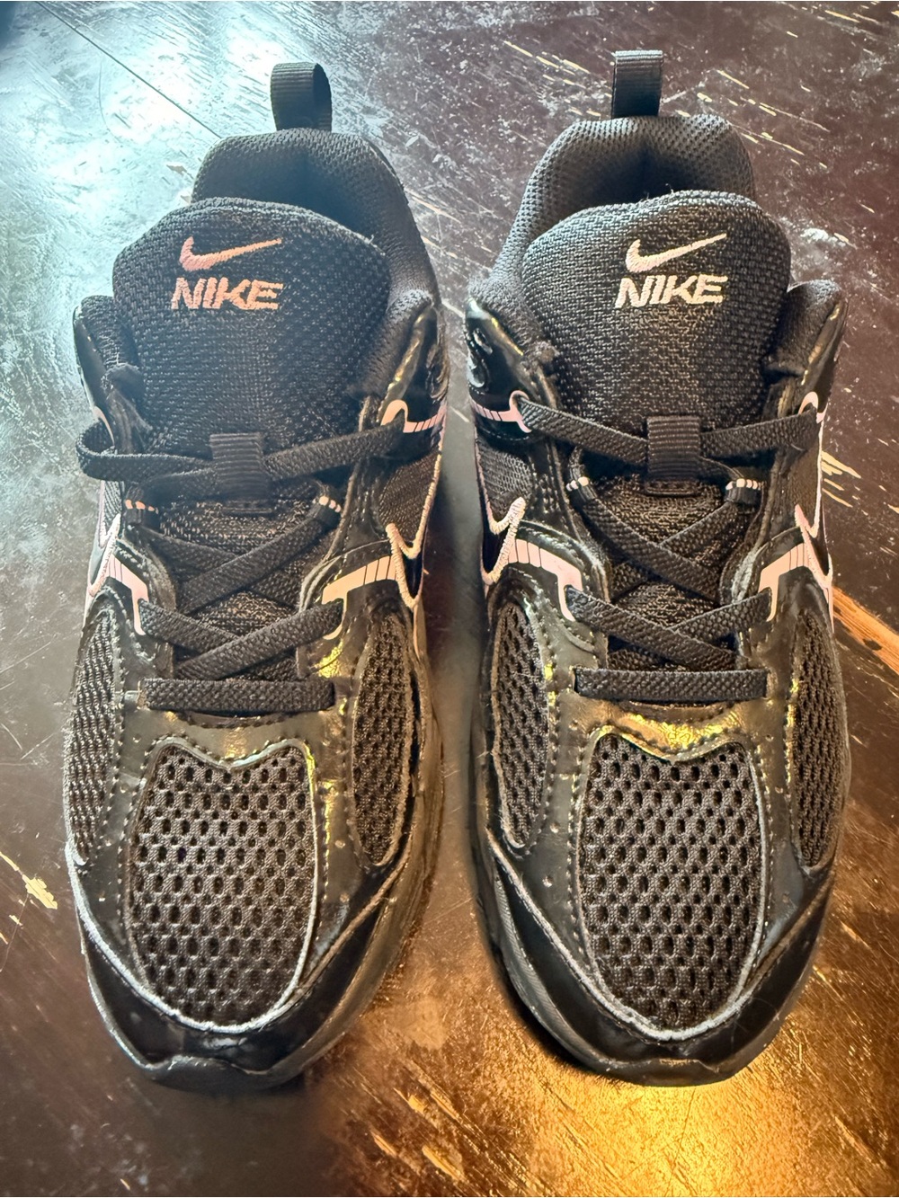 Nike Kids Black Sneakers with Light Pink Accents